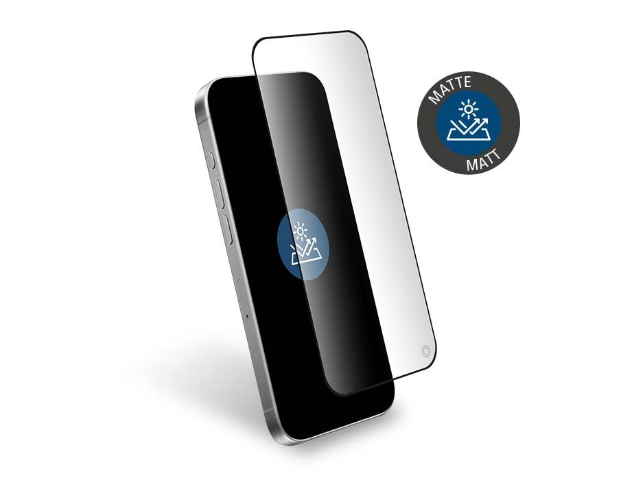 Force Glass Mat Screen Protector for iPhone 16/15 Plus, 2.5D Design, Life Warranty - GRS