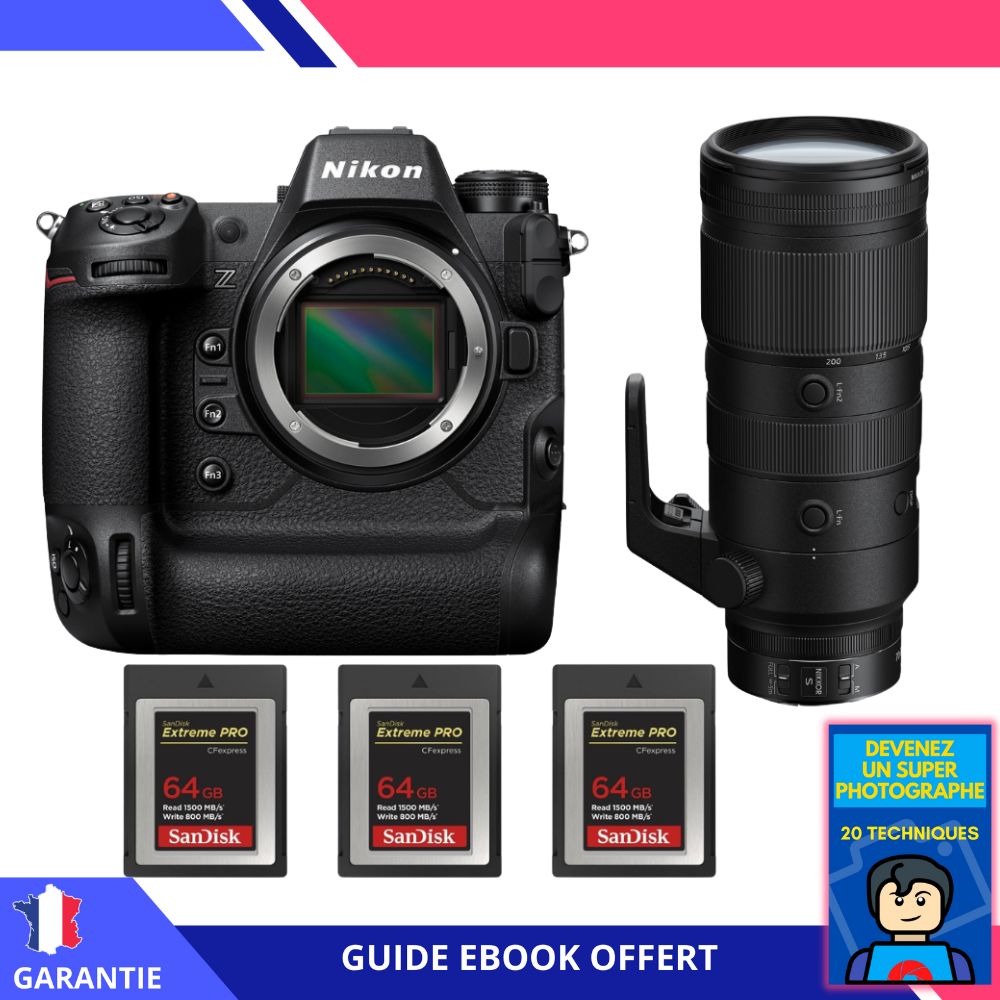 Nikon Z9 + Z 70-200mm f/2.8 VR S + 3 SanDisk 64GB Extreme PRO CFexpress Type B + 'Devenez Un Super Photographe' Ebook - Nikon Hybrid Camera