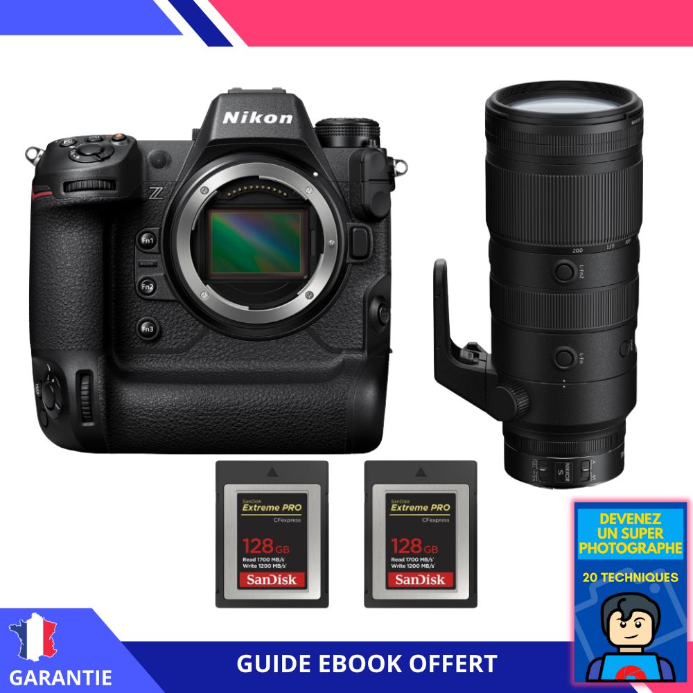 Nikon Z9 + Z 70-200mm f/2.8 VR S + 2 SanDisk 128GB Extreme PRO CFexpress Type B + Ebook 'Devenez Un Super Photographe' - Hybrid Nikon