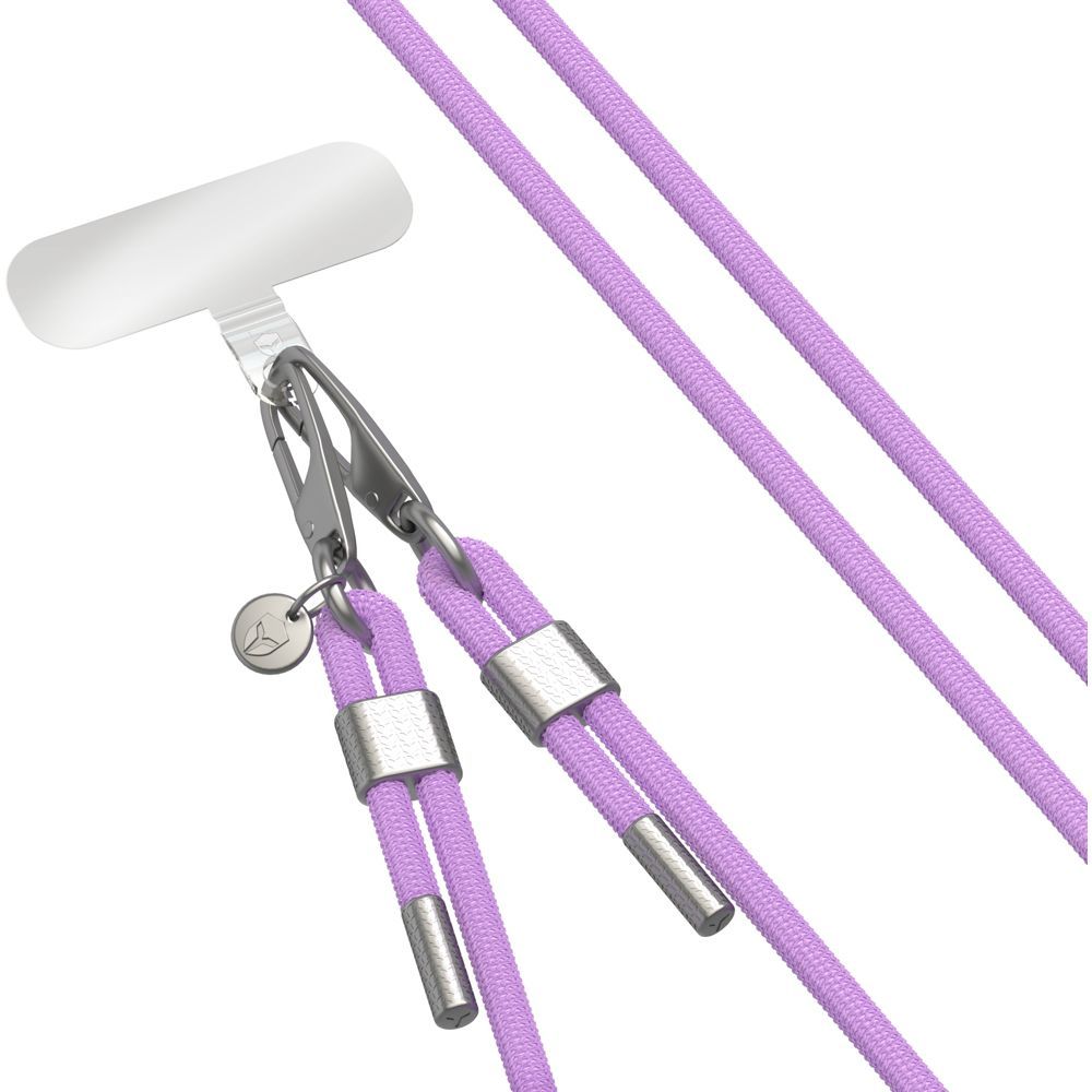 Force Case Universal Phone Shoulder Strap in Violet with Silver Details