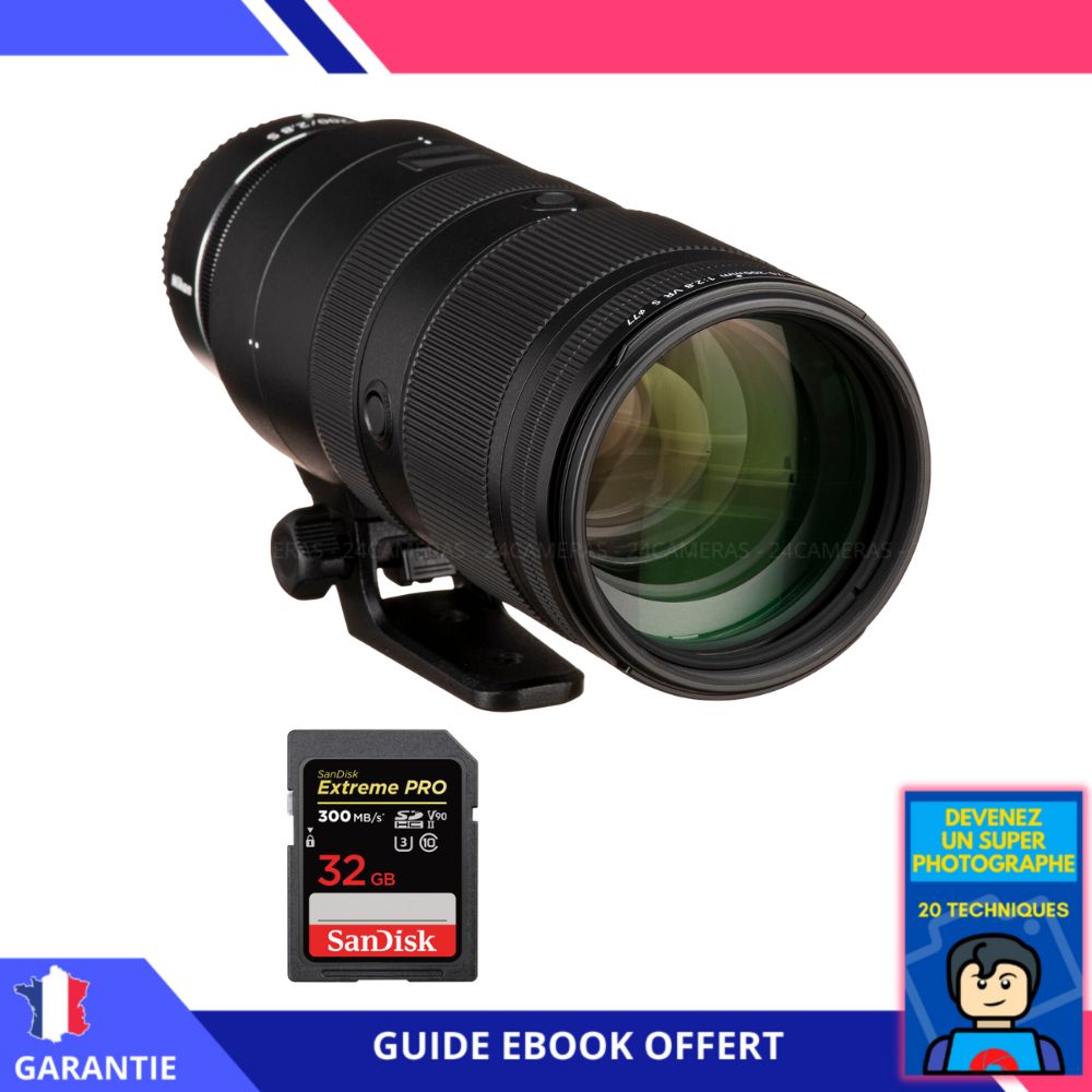 Nikon Z 70-200mm f/2.8 VR S Lens + 1 SanDisk 32GB UHS-II 300MB/s Card + 'Become a Super Photographer' Ebook - Nikon Z Lens for Hybrid Cameras