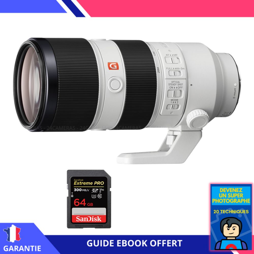 Sony FE 70-200mm f/2.8 GM OSS Lens + 64GB SanDisk UHS-II Card + 'Become a Super Photographer' Ebook - Sony Hybrid FE Lens