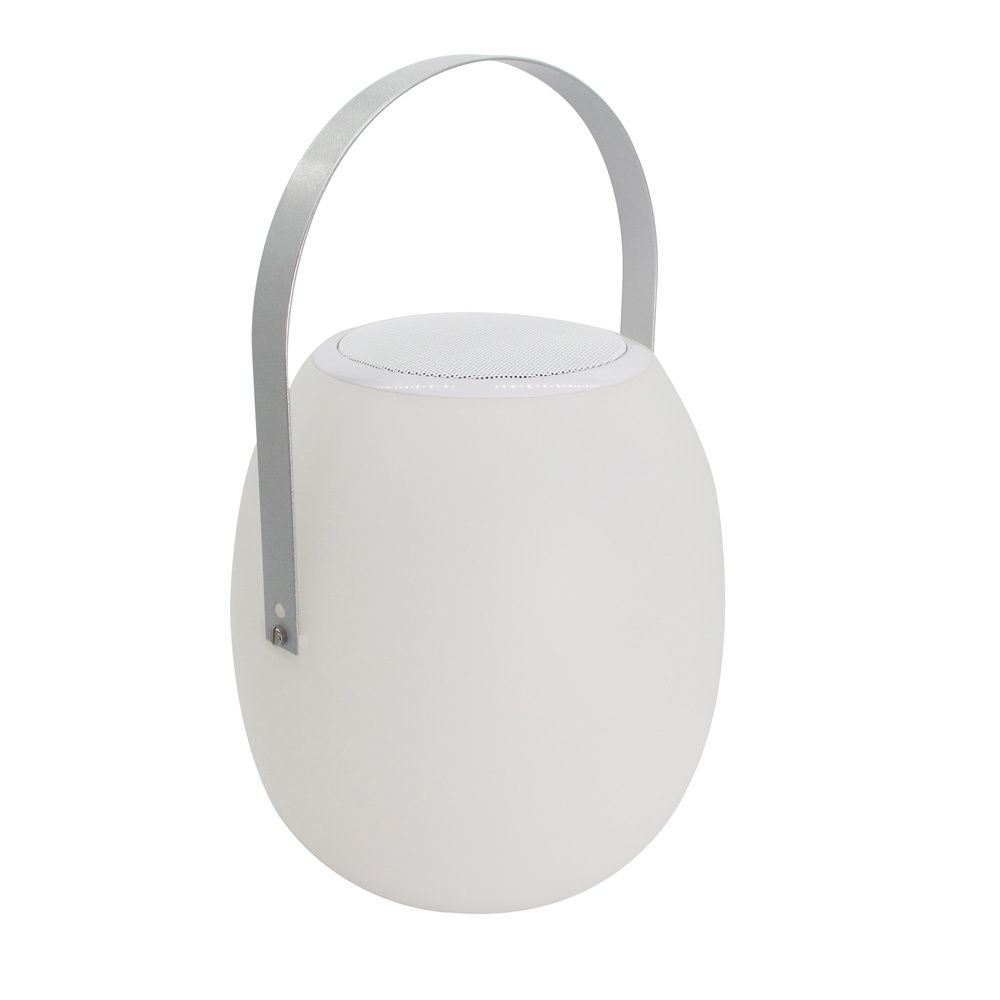Halterego Portable LED Lamp/Bluetooth Speaker 10W Battery 2000mAh Rechargeable IP44 Adjustable Brightness Remote Included