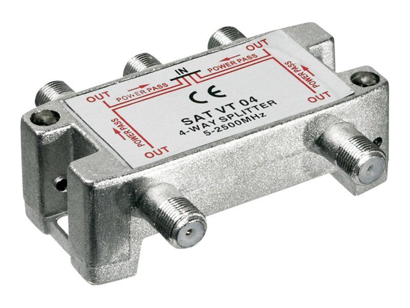 Wentronic SAT VT 04 - Satellite Antenna Splitter - F Female to F Female Connector