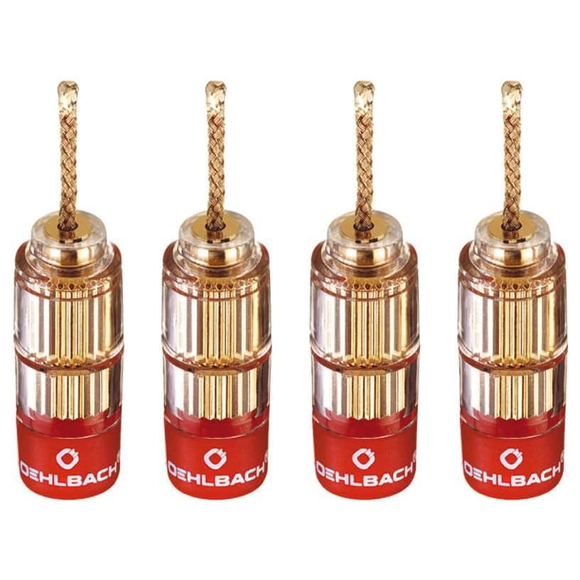 Oehlbach Banana Solution Flex Speaker Connector - 24K Gold-Plated - Orange