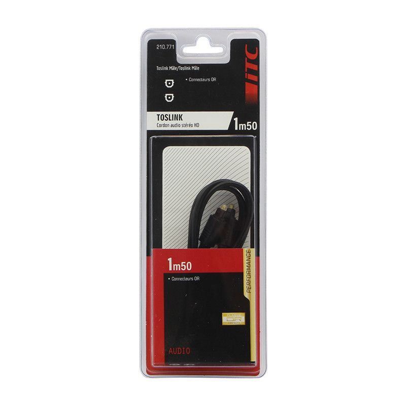 Multicolore Optical Fiber Cord Toslink, 1.5m (ITC 301552)