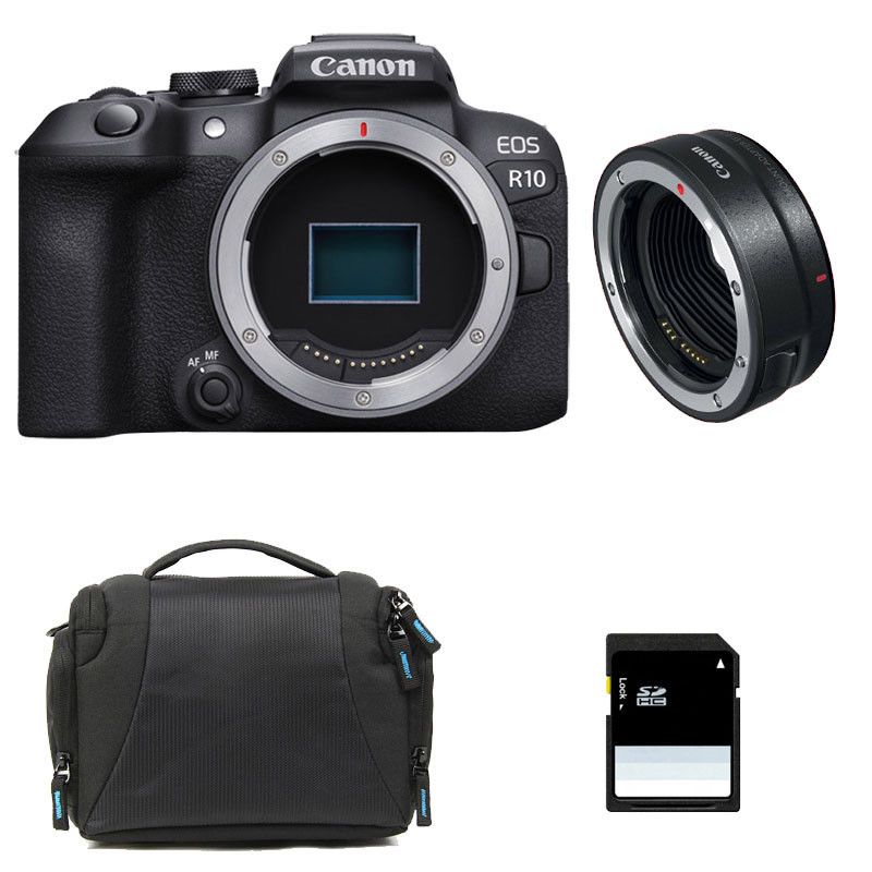 Canon EOS R10 3-Year Warranty + Bag + 8GB SD Card + EF-EOS R Ring
