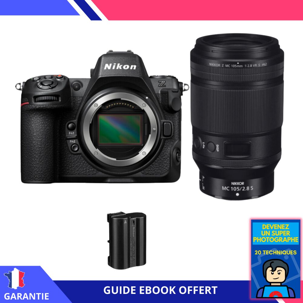 Nikon Z8 + Z MC 105mm f/2.8 VR S Macro + EN-EL15c Battery + 'Become a Super Photographer' Ebook - Nikon Hybrid Camera