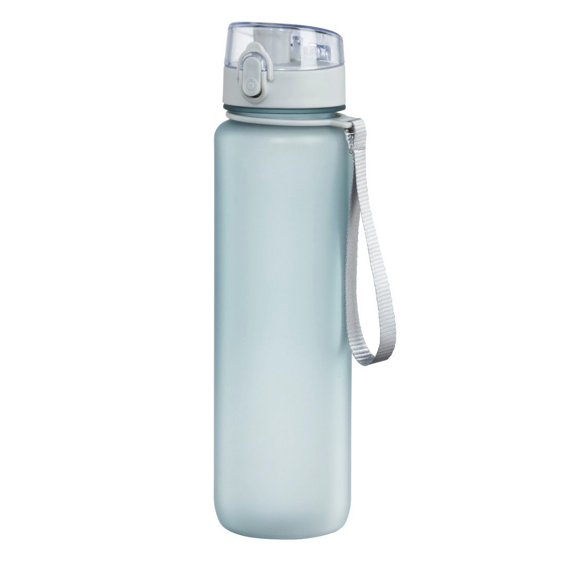Bouteille d'eau sportive XavaX avec sangle, 1 litre, bleu transparent