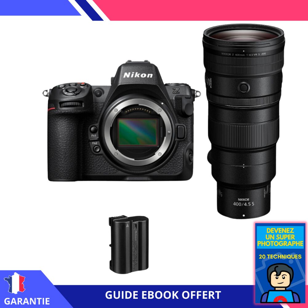Nikon Z8 + Z 400mm f/4.5 VR S Lens + EN-EL15c Battery + 'Become a Super Photographer' Ebook - Nikon Hybrid Camera