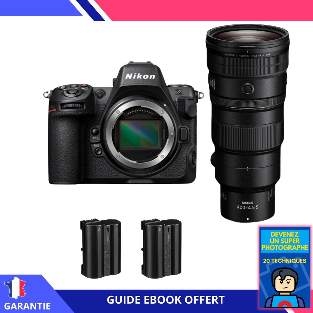 Nikon Z8 + Z 400mm f/4.5 VR S Lens + 2 EN-EL15c Batteries + 'Become a Super Photographer' Ebook - Nikon Hybrid Camera