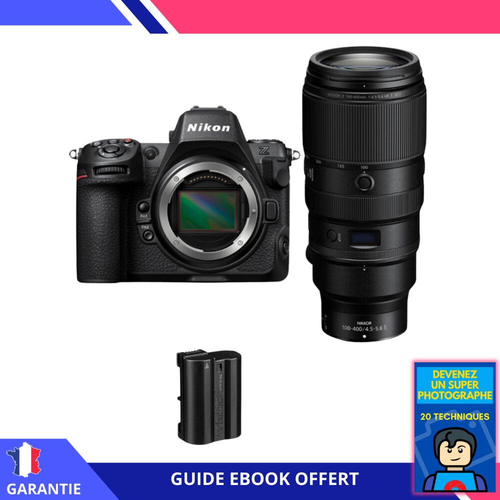Nikon Z8 + Z 100-400mm f/4.5-5.6 VR S Lens + EN-EL15c Battery + 'Become a Super Photographer' Ebook - Nikon Hybrid Camera