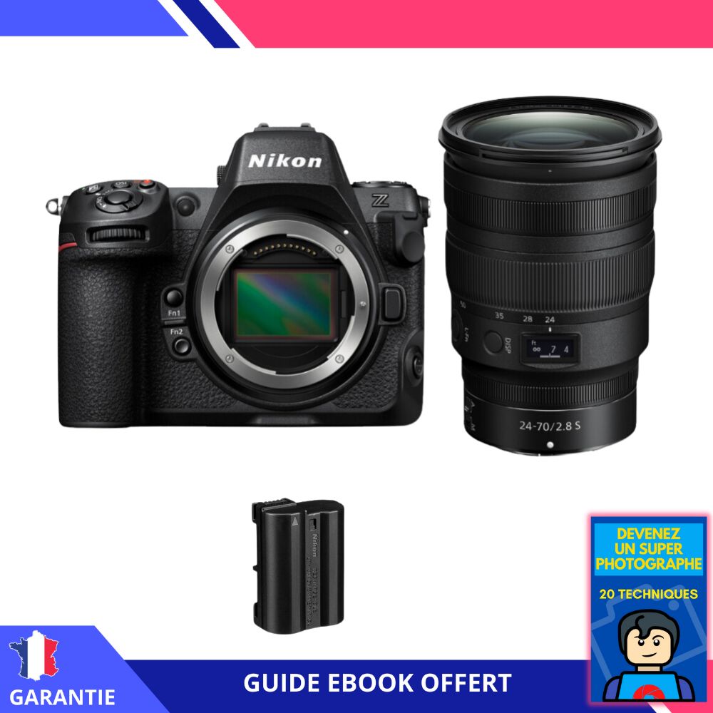 Nikon Z8 + Z 24-70mm f/2.8 S Lens + EN-EL15c Battery + Ebook - Hybrid Nikon Camera