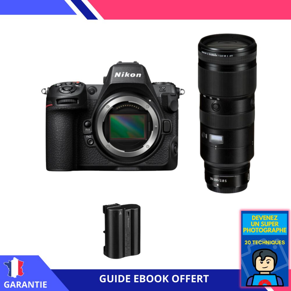 Nikon Z8 + Z 70-200mm f/2.8 VR S Lens + 1 Nikon EN-EL15c Battery + 'Become a Super Photographer' Ebook - Nikon Hybrid Camera
