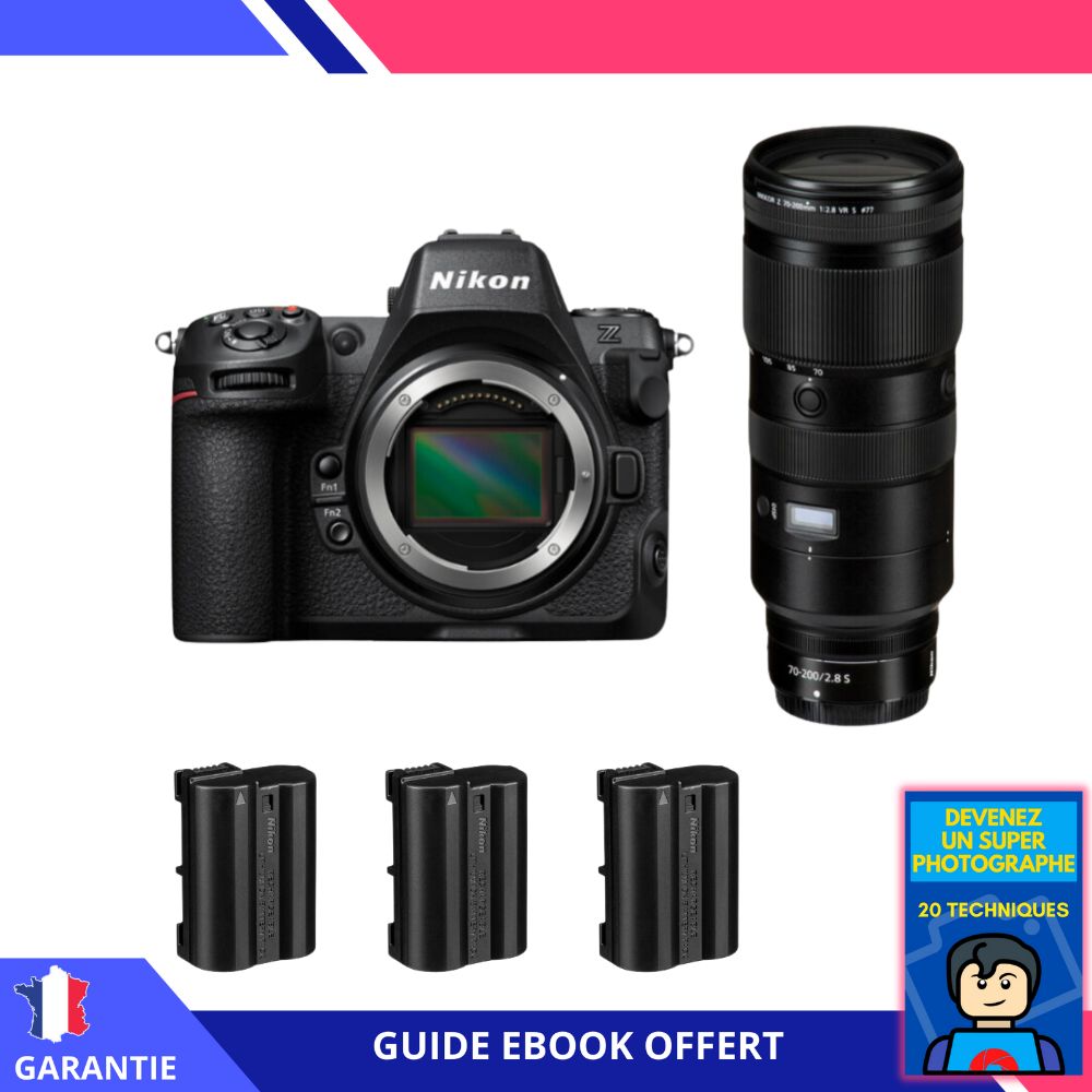 Nikon Z8 + Z 70-200mm f/2.8 VR S + 3 Nikon EN-EL15c + Ebook 'Devenez Un Super Photographe' - Hybrid Camera