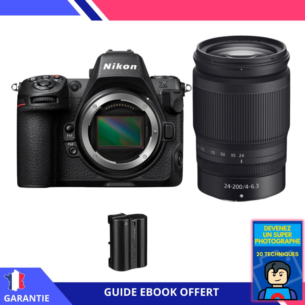 Nikon Z8 + Z 24-200mm f/4-6.3 VR Kit + EN-EL15c Battery + Ebook - Nikon Hybrid Camera