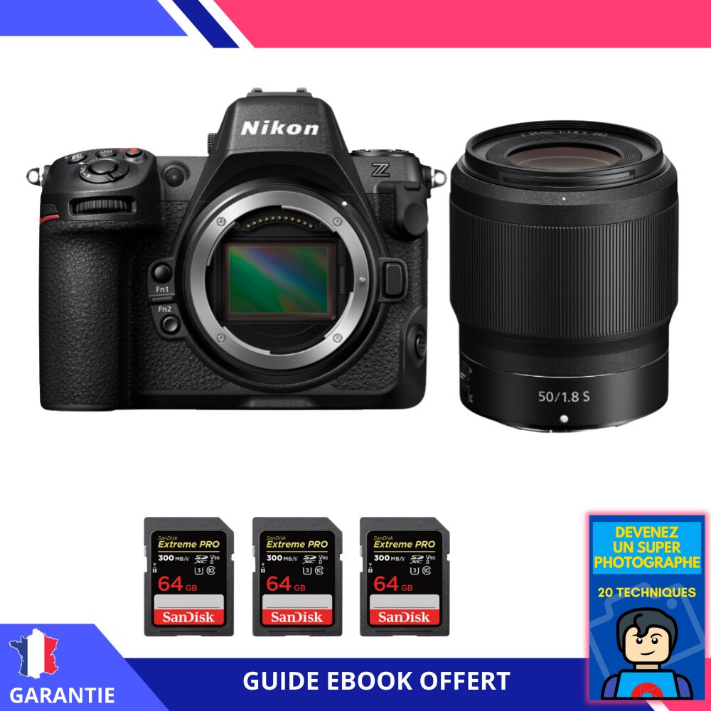 Nikon Z8 Camera Kit with 50mm Lens + SanDisk SD Cards + Ebook - Hybrid Nikon