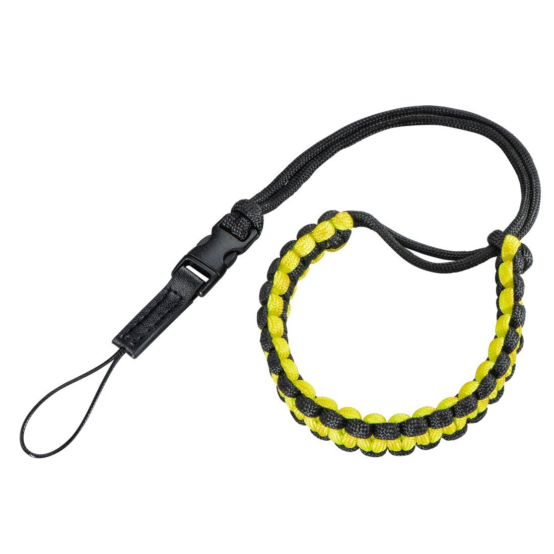 Hama Braid 20 Camera Wrist Strap, Quick-Release Buckle, 8 inch, Black/Yellow