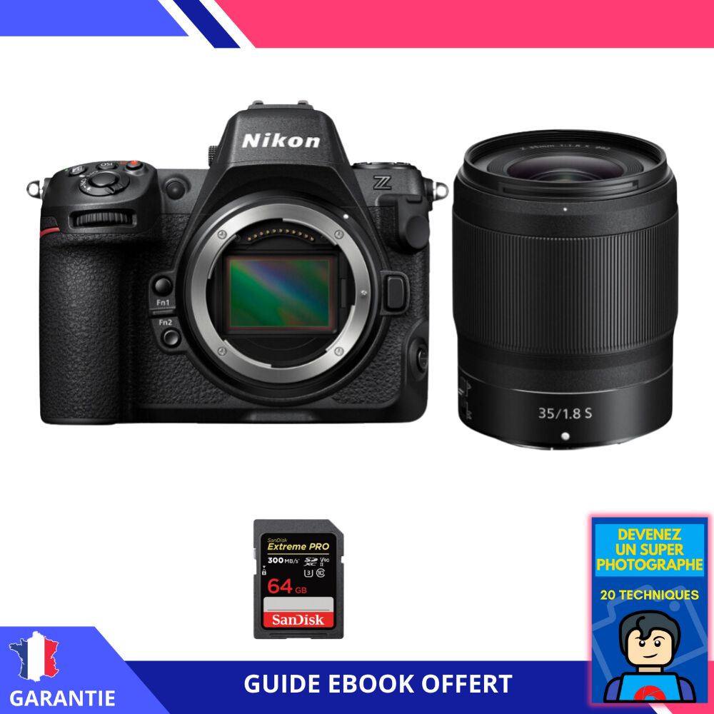 Nikon Z8 Camera Kit with 35mm f/1.8 S Lens and SanDisk 64GB SD Card + Ebook - Hybrid Nikon