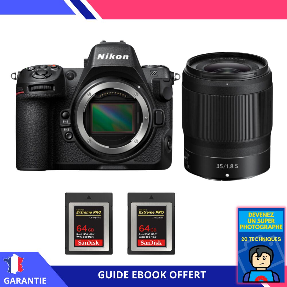 Nikon Z8 + Z 35mm f/1.8 S Lens + 2x 64GB SanDisk Extreme PRO CFexpress Type B + 'Become a Super Photographer' Ebook - Nikon Hybrid