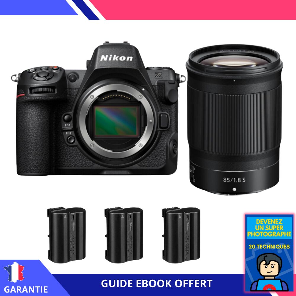Nikon Z8 Camera Kit with 85mm Lens + Batteries + Ebook - Nikon Hybrid