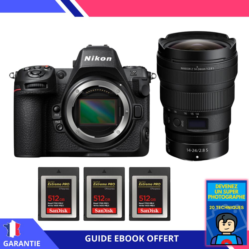 Nikon Z8 + 85mm f/1.8 S Lens + 3x 512GB SanDisk Extreme PRO CFexpress Type B + Ebook - Nikon Hybrid Camera