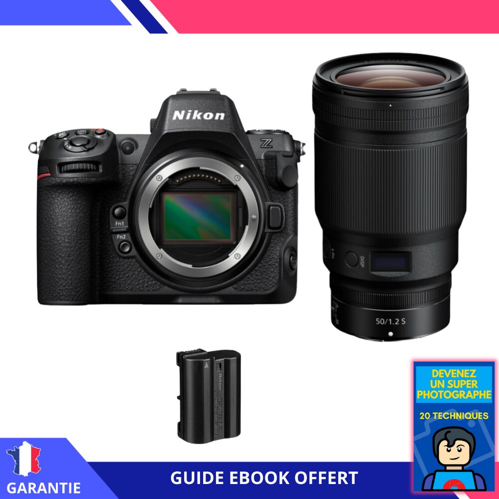 Appareil photo hybride Nikon Z8 + Objectif Z 50mm f/1.2 S + Batterie EN-EL15c + Ebook 'Devenez un photographe exceptionnel' - Nikon