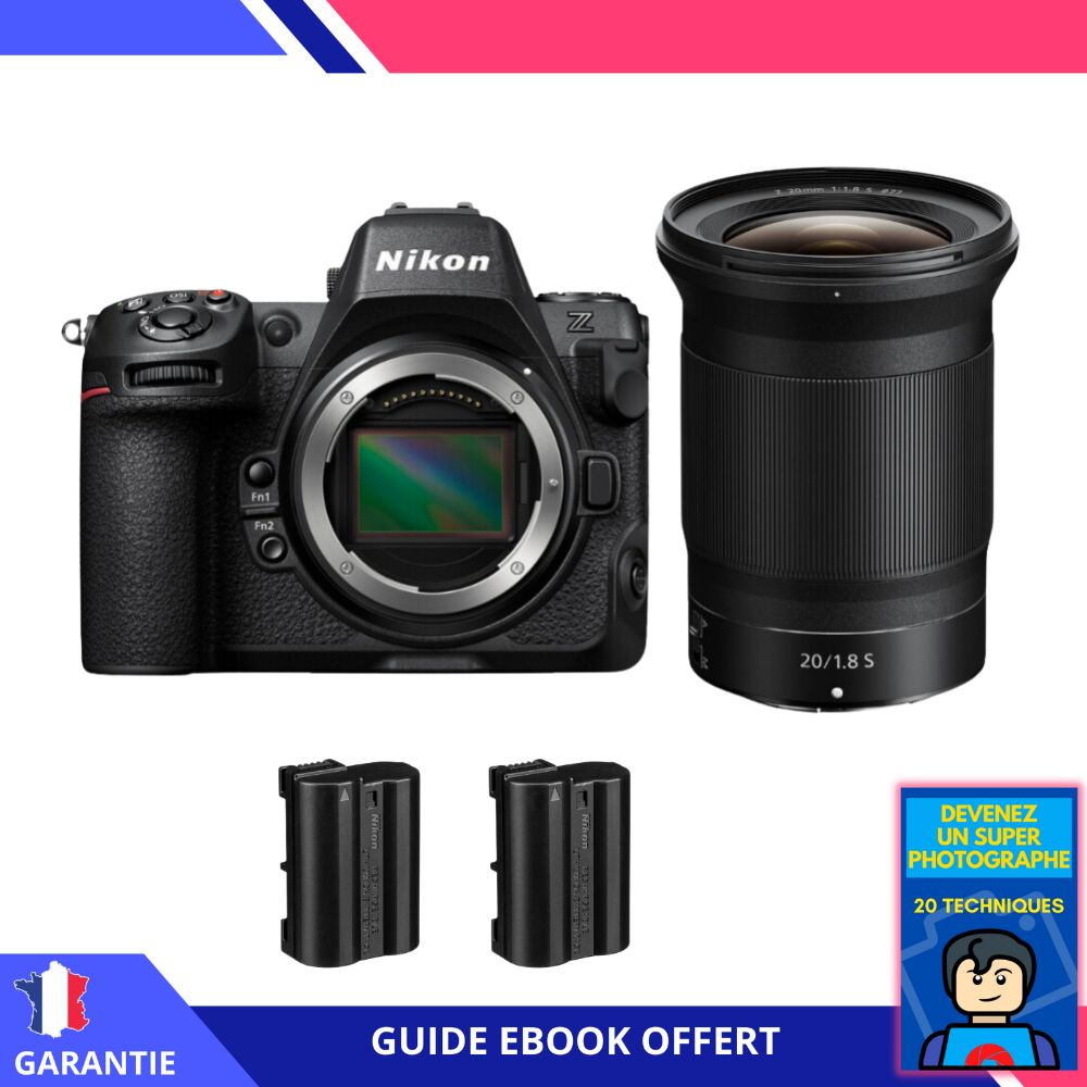 Nikon Z8 + Z 20mm f/1.8 S Lens + 2 EN-EL15c Batteries + Ebook - Hybrid Nikon Full Frame Camera