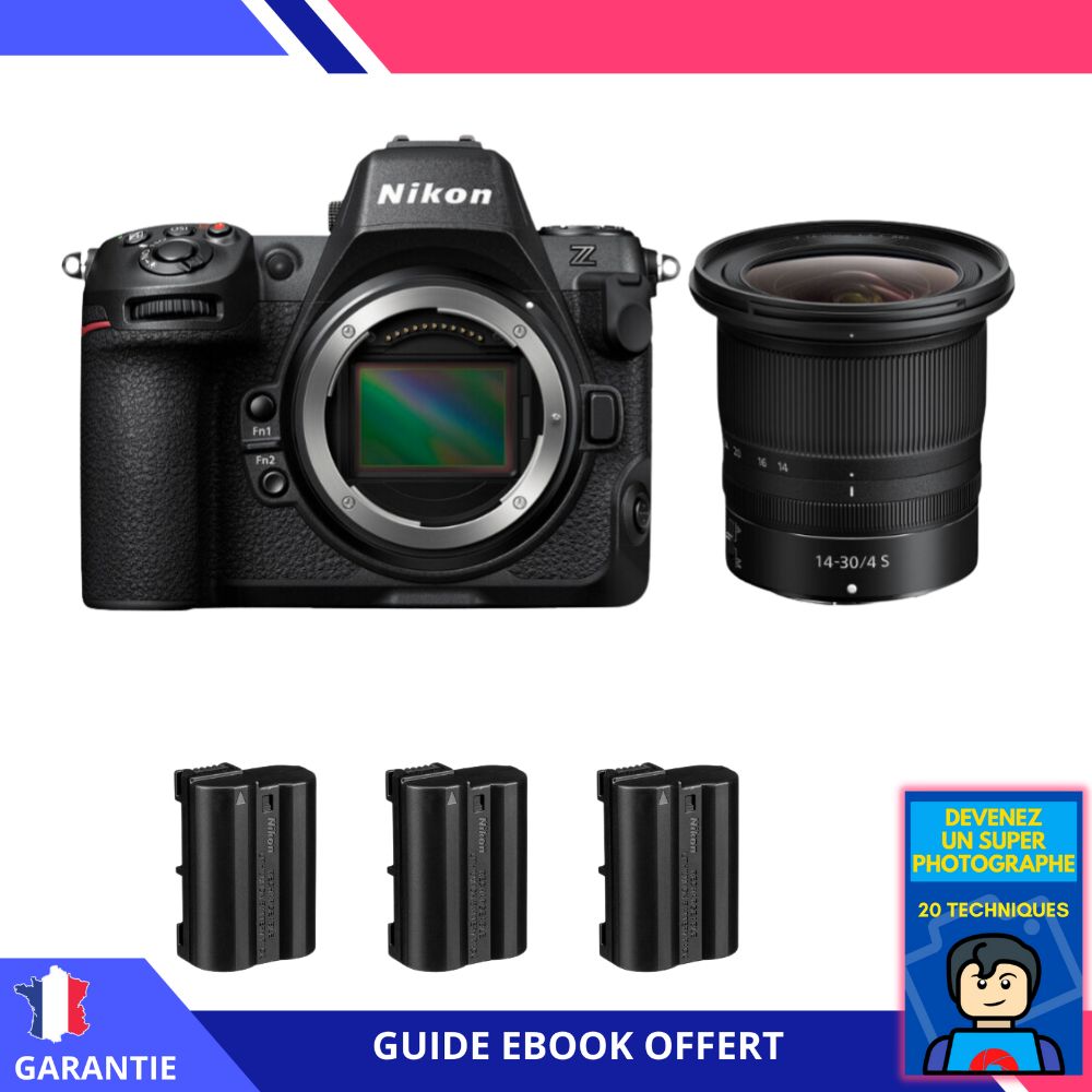 Nikon Z8 + Z 14-30mm f/4 S Lens + 3 EN-EL15c Batteries + 'Become a Super Photographer' Ebook - Nikon Hybrid Camera