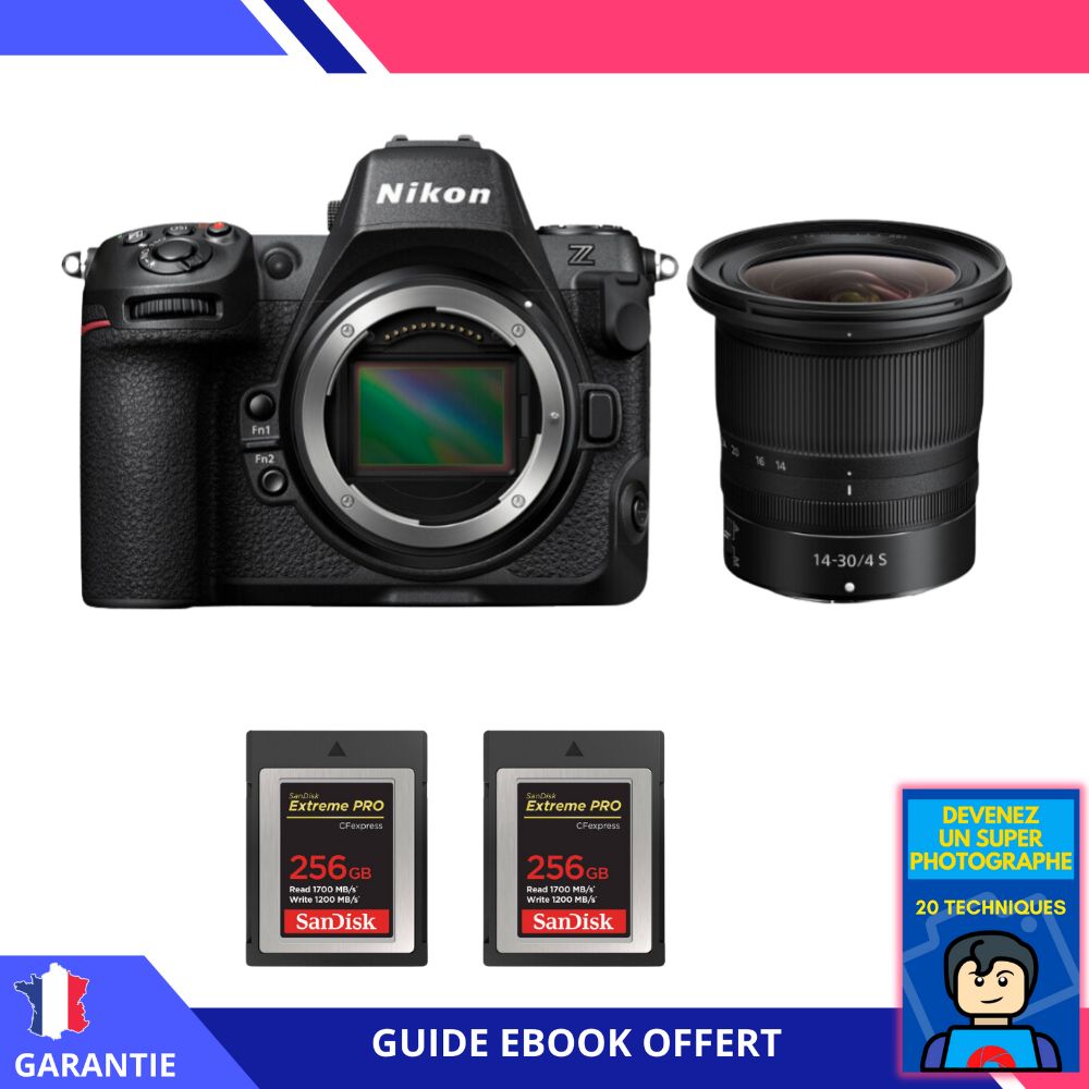 Nikon Z8 Hybrid Camera + Z 14-30mm f/4 S Lens + 2 SanDisk 256GB Extreme PRO CFexpress Type B + 'Become a Super Photographer' Ebook