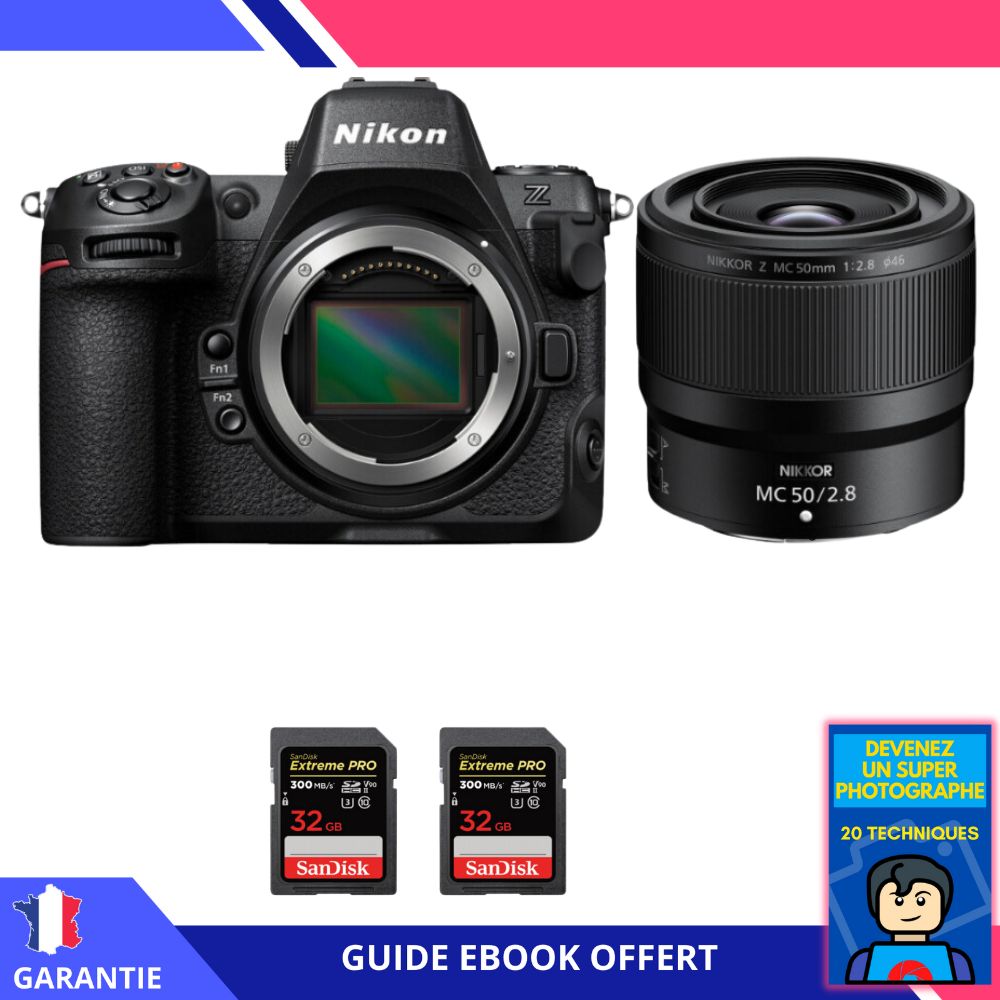 Nikon Z8 + Z MC 50mm f/2.8 Macro + 2 SanDisk 32GB Extreme PRO UHS-II SDXC 300MB/s - Hybrid Nikon Camera