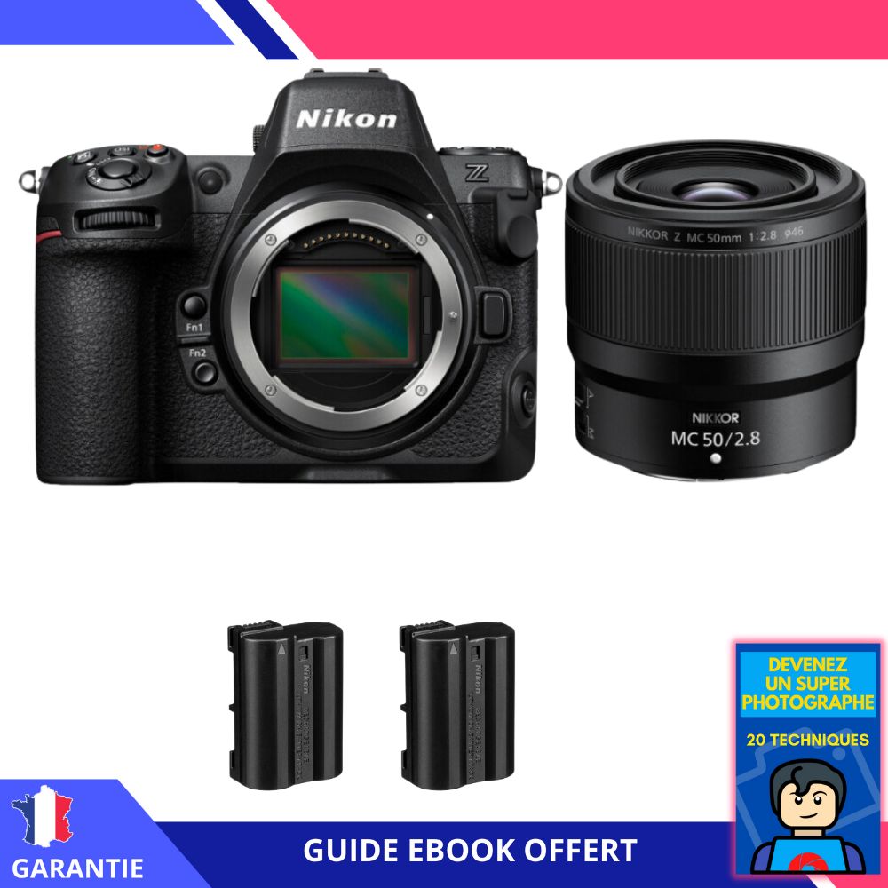 Nikon Z8 + Z MC 50mm f/2.8 Macro + 2 EN-EL15c Batteries + Ebook - Hybrid Nikon Camera