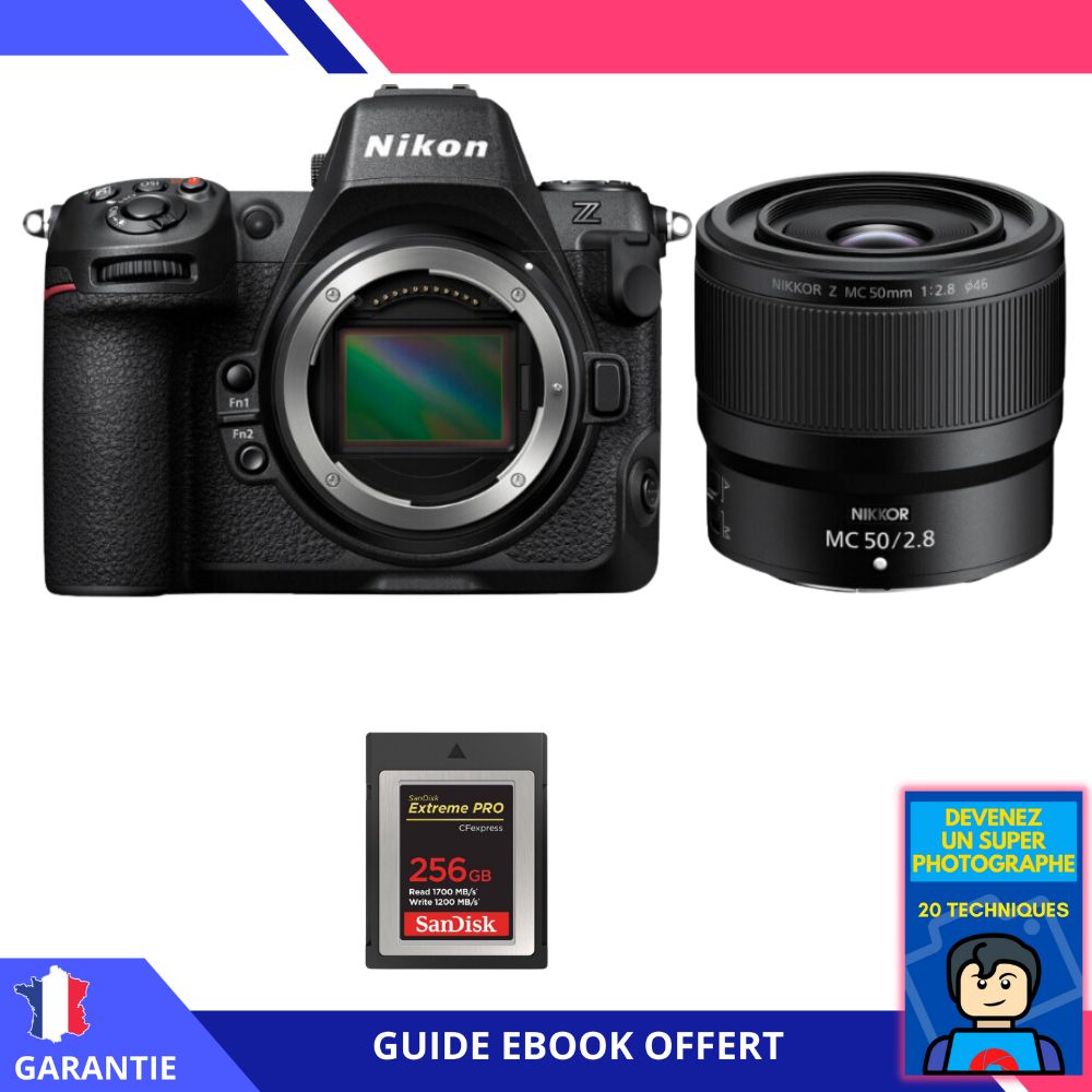Nikon Z8 Hybrid Camera + Z MC 50mm f/2.8 Macro Lens + 1x 256GB SanDisk Extreme PRO CFexpress Type B + 'Become a Super Photographer' Ebook