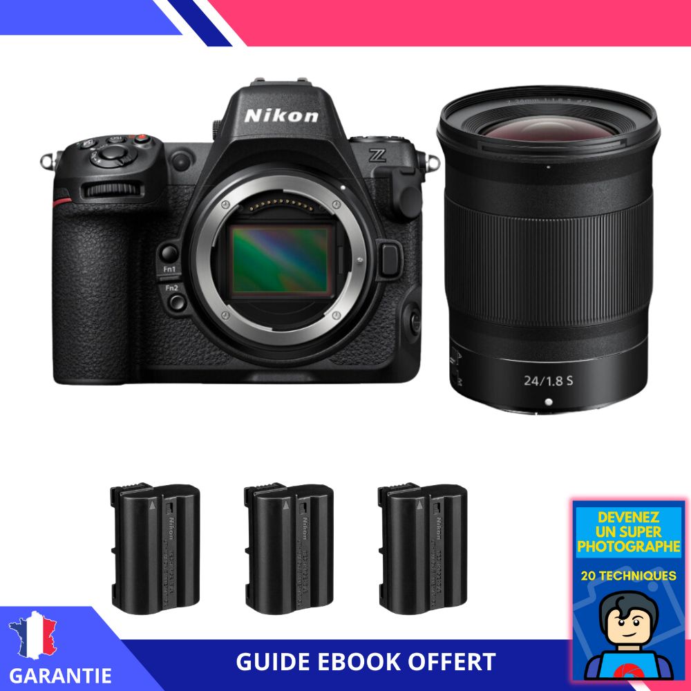 Nikon Z8 + Z 24mm f/1.8 S Lens + 3 EN-EL15c Batteries + 'Become a Super Photographer' Ebook - Nikon Hybrid Camera