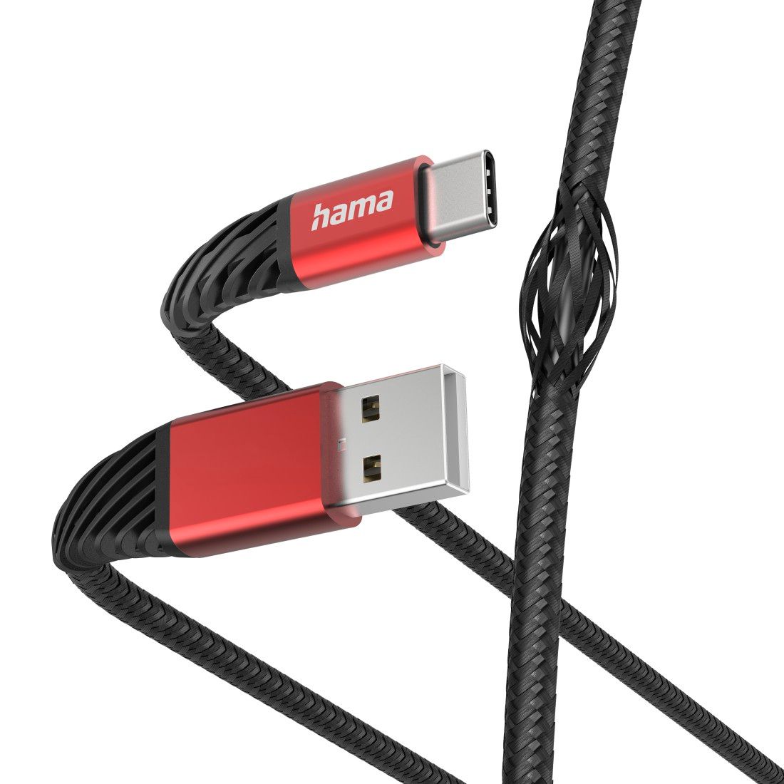 Hama 'Extreme' USB-A to USB-C Cable, 1.5m, Black/Red
