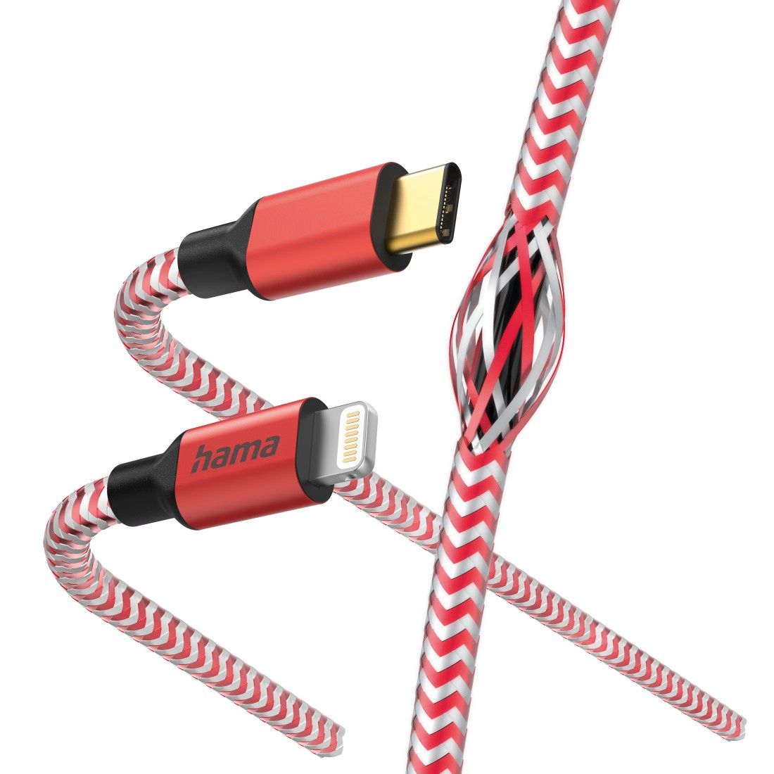 Hama Reflective USB-C to Lightning Cable, 1.5m, Red