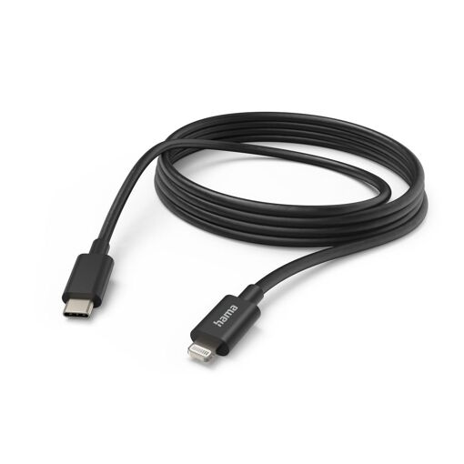 Cable Hama USB-C a Lightning, 3 m, Negro