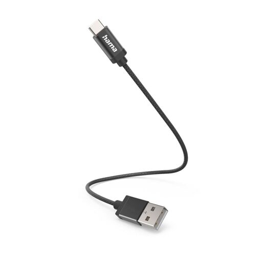 Câble Hama USB-A vers USB-C, 0,2 m, Noir
