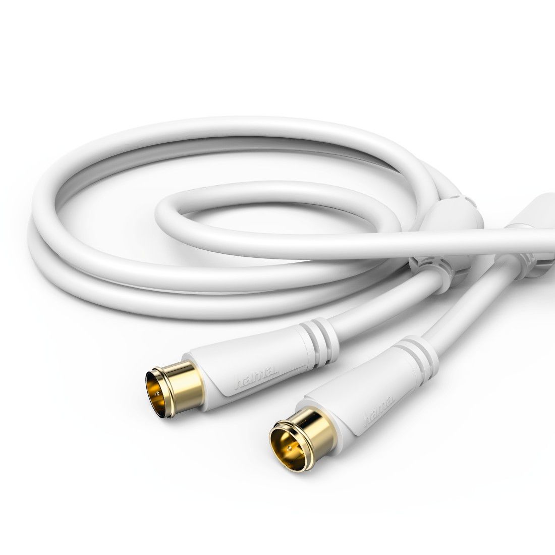 Câble coaxial doré Hama, 1,5 m, 100 dB (connexion rapide mâle F à connexion rapide femelle F)