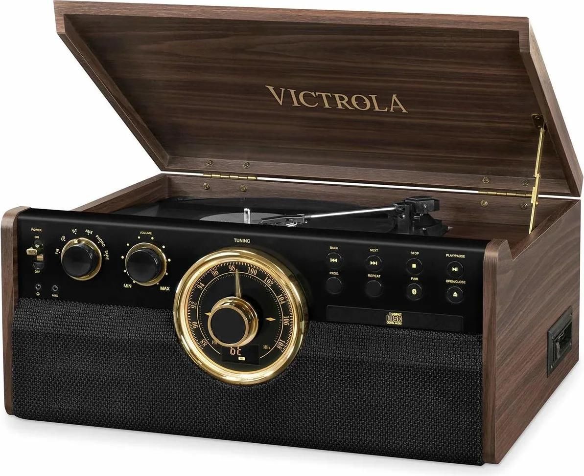Victrola Empire Stereo 6-in-1 Vinyl Record Player Expresso New Pack