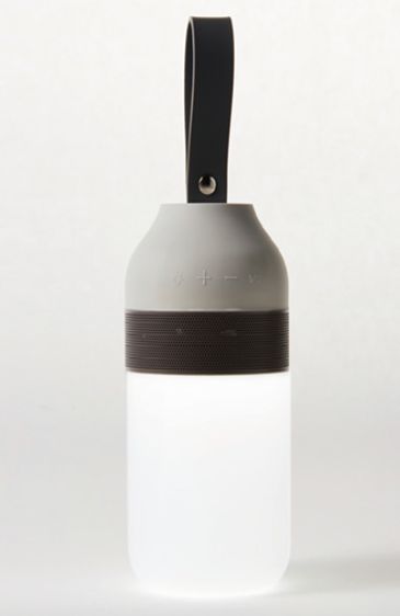 Haut-parleur extérieur Bluetooth Pallo Pout EARS2 avec lanterne LED, sans fil, design élégant, étanche, conception 'Prêt à partir', gris