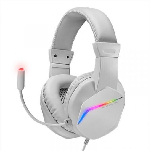 Auricular de juego Mars Gaming MH122W con cable y arce USB Tipo-A, Blanco