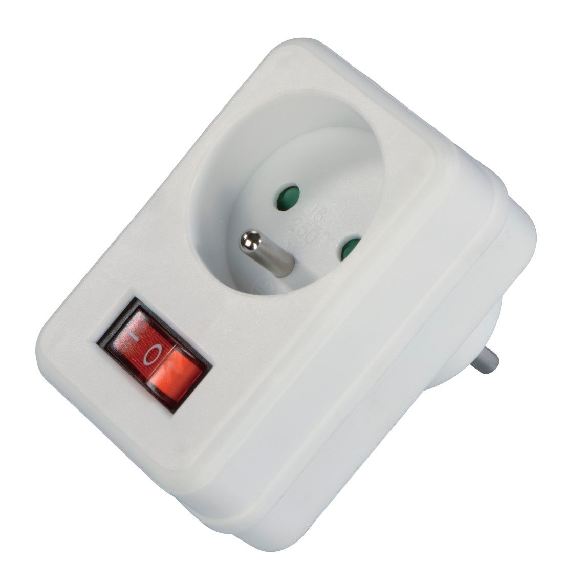 Hama Power Adapter, Type E Socket, Switch, White