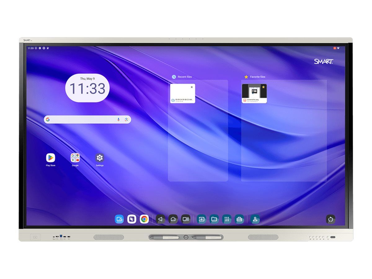 Pizarra interactiva Smart Tech MX286-V5-PW - Pantalla LCD retroiluminada LED de 86'', Serie Pro interactiva con pizarrón integrado, pantalla táctil multitoque, red de 6 micrófonos, lector/grabador RFID