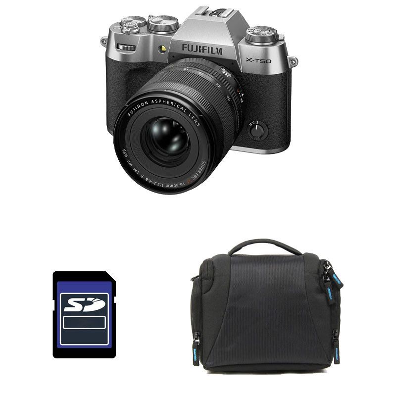 Fujifilm X-T50 Silver + 16-50mm F/2.8-4.8 Lens + 3-Year Warranty + Bag + 8GB SD Card