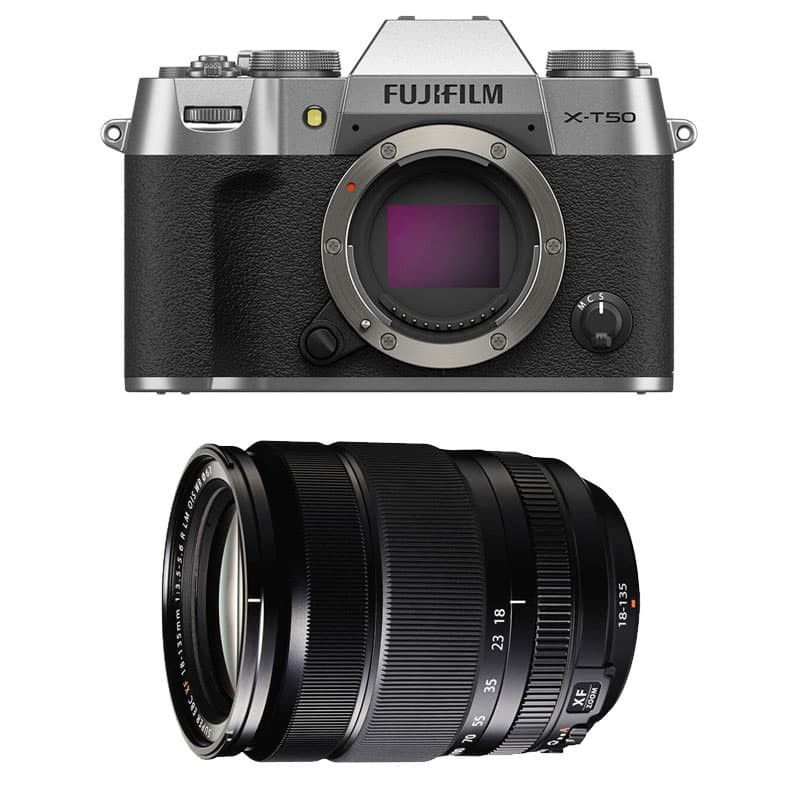 Fujifilm X-T50 Plata + objetivo 18-135mm f/3.5-5.6 (garantía de 3 años)
