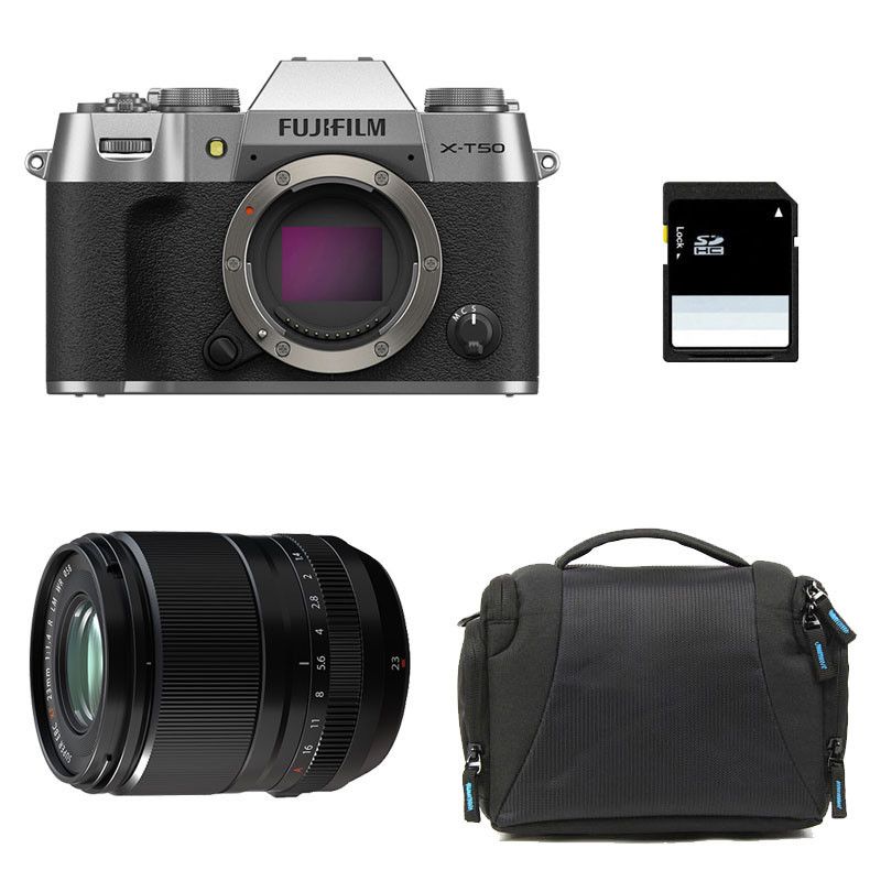 Fujifilm X-T50 Silver + 23mm f/1.4 WR 3-Year Warranty + Bag + 8GB SD Card