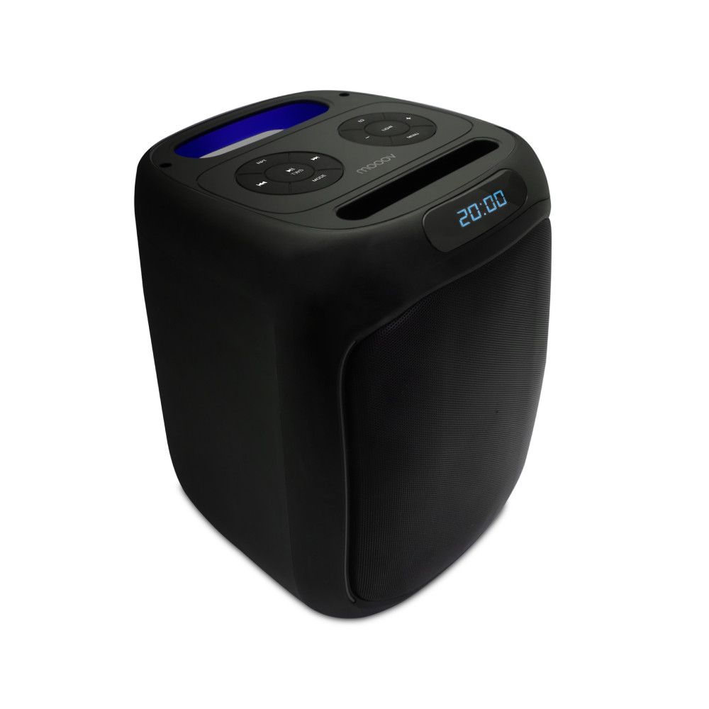Mooov Wireless Party Cube Speaker with Light Effects - Black and Blue