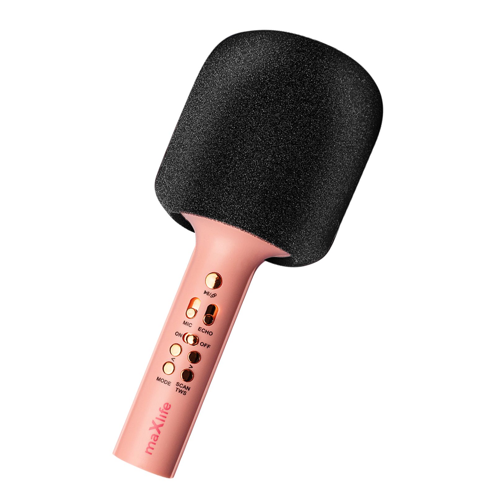 Maxlife Micro Karaoke Bluetooth Speaker - 8 Hour Battery Life, 3W Sound, Adjustable Echo Effect, Portable Design (Rose)