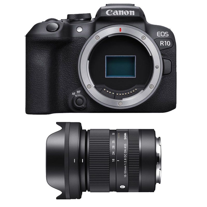 Canon EOS R10 + Sigma 18-50mm f/2.8 DC DN Contemporary Lens, 3-Year Warranty